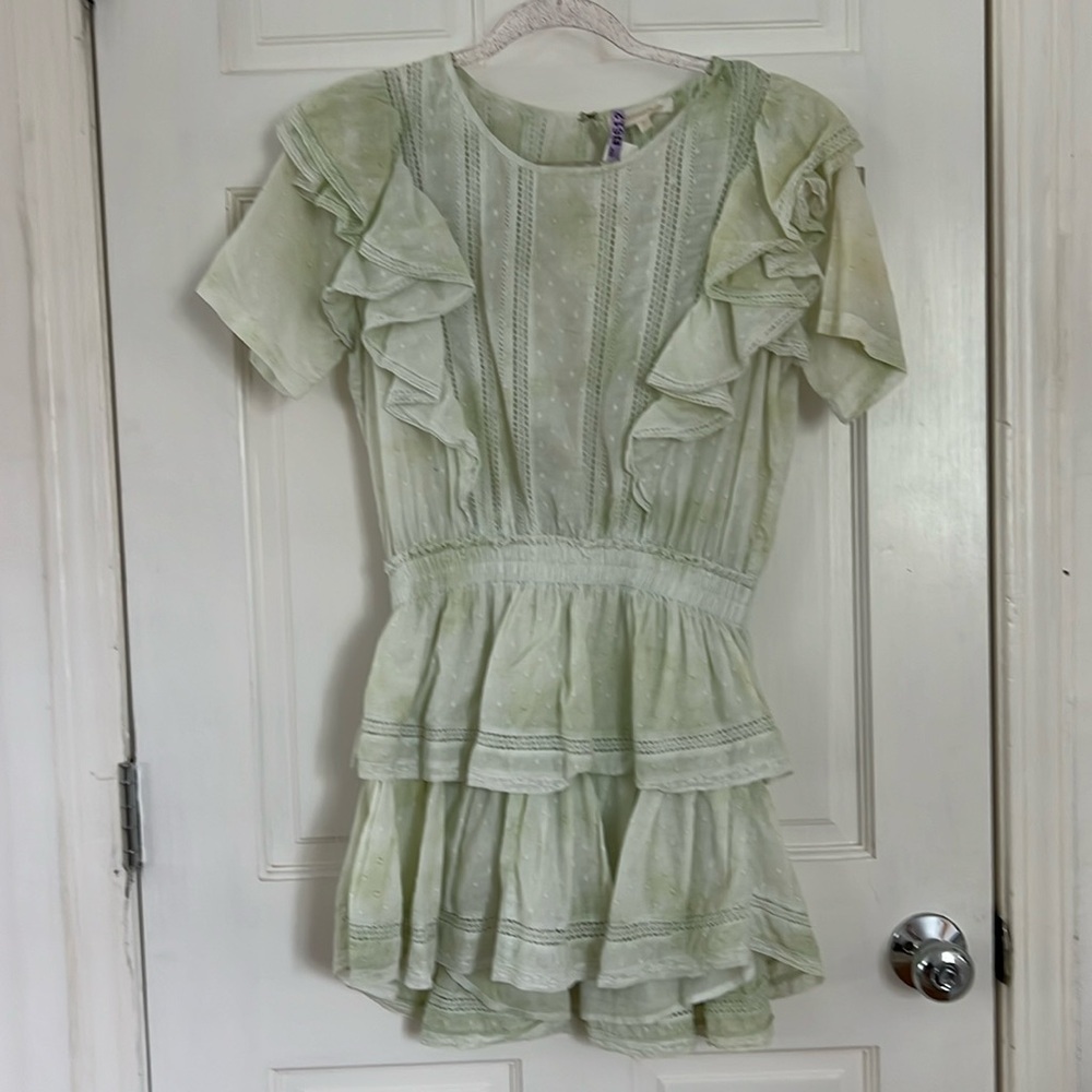 Love shack tie dye light green dress